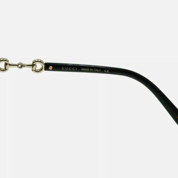 Gucci Women\'s Black Gold Sunglasses Square NEW main image 6
